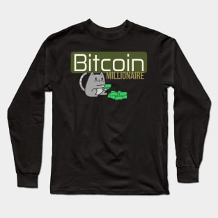 Bitcoin Millionare Cat Long Sleeve T-Shirt